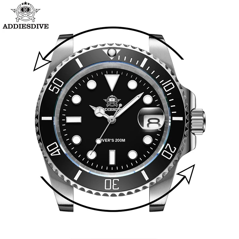 ADDIESDIVE Diver Watch European and American Business Leisure 200M C3 Super Luminous Sport Luxury Reloj Hombre Men Quartz Watch