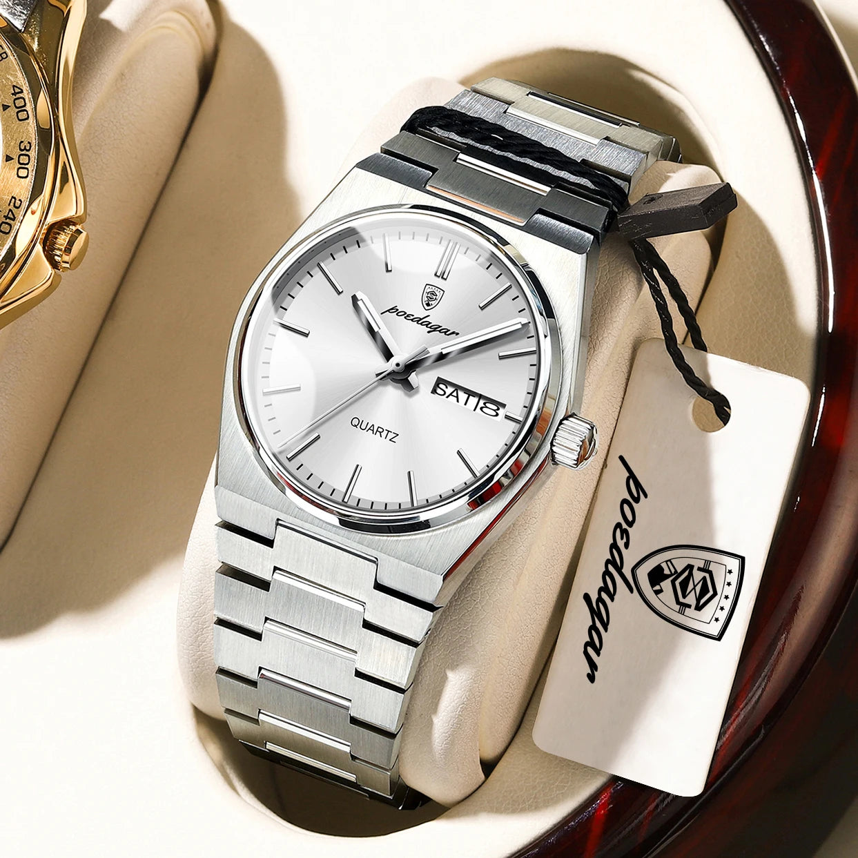 POEDAGAR Exquisite Watches For Women Waterproof Luminous Date Week Ladies Watch Stainless Steel Luxury Woman's Quartz Wristwatch