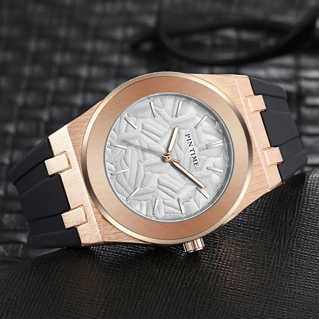 Classic versatile casual waterproof quartz men's silicone tape watch