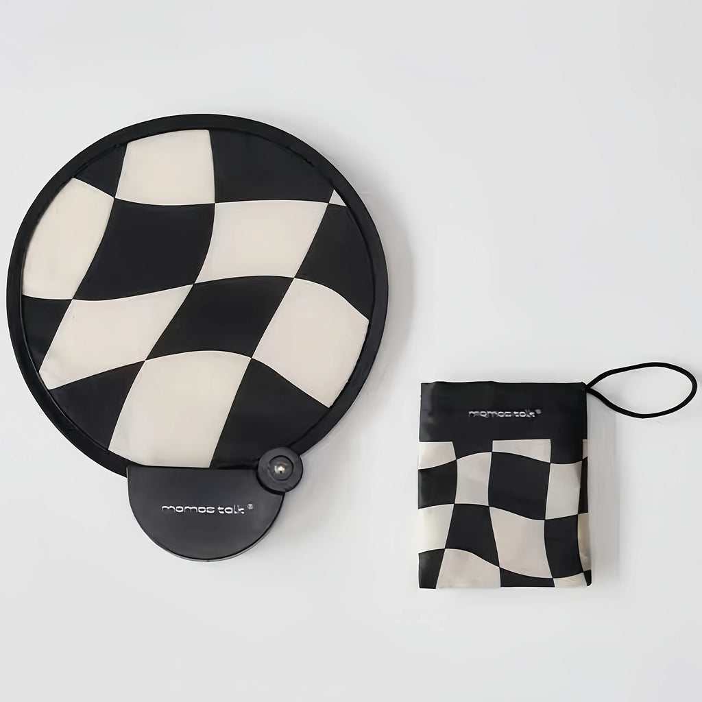 Portable handheld folding fan with storage bag, compact and portable, suitable for outdoor activities in summer