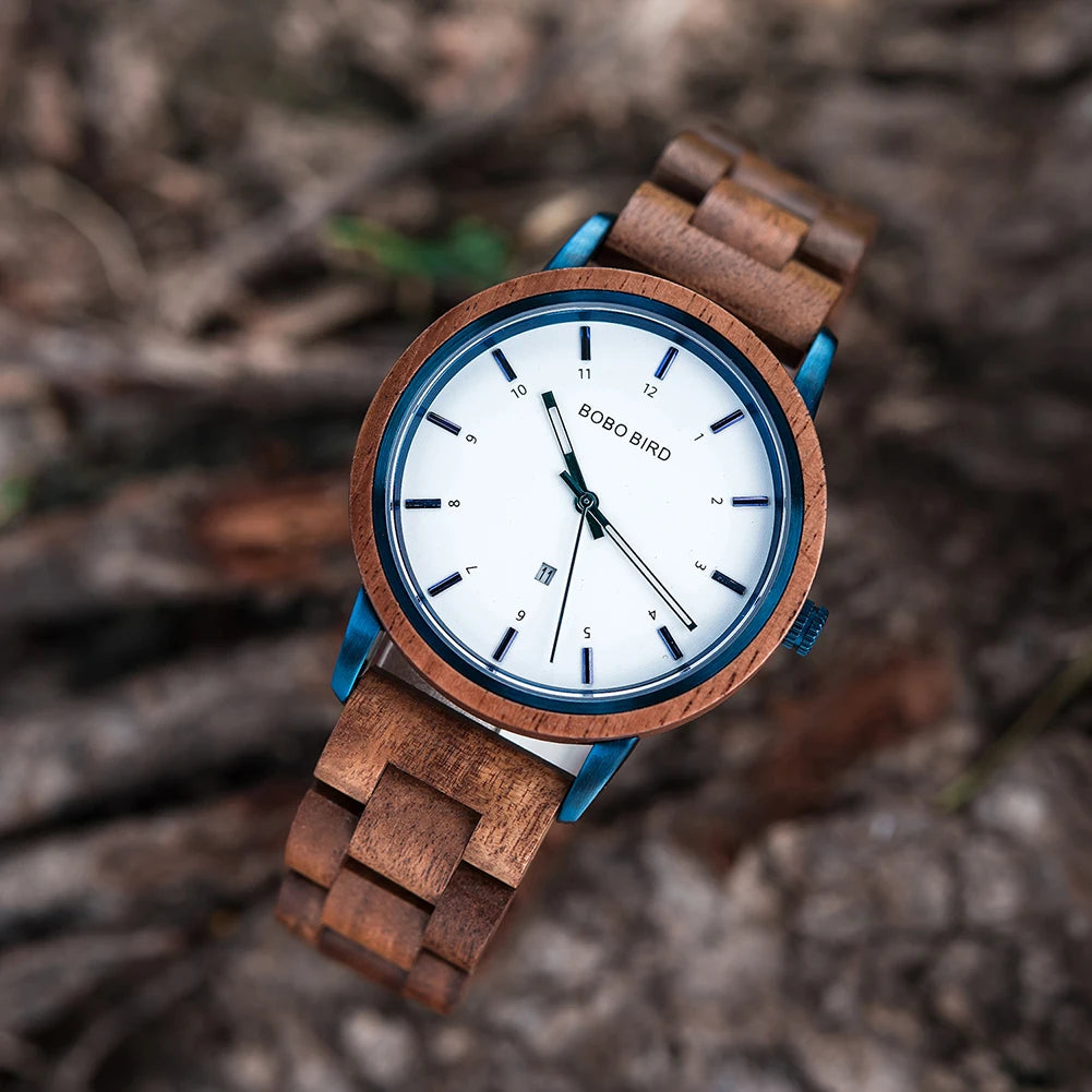 Men's Watch BOBO BIRD Wooden Simplicity Unisex Quartz Watches Women's Wristwatch Support OEM Customized & Drop-shipping