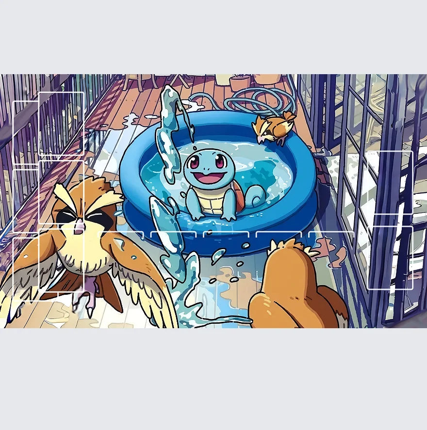 Diy Pokemon Playmat - Self Made New Gengar Dragonite Squirtle Charmander Bulbasaur Battle Card Mat Rubber Anti-slip Mouse Pad