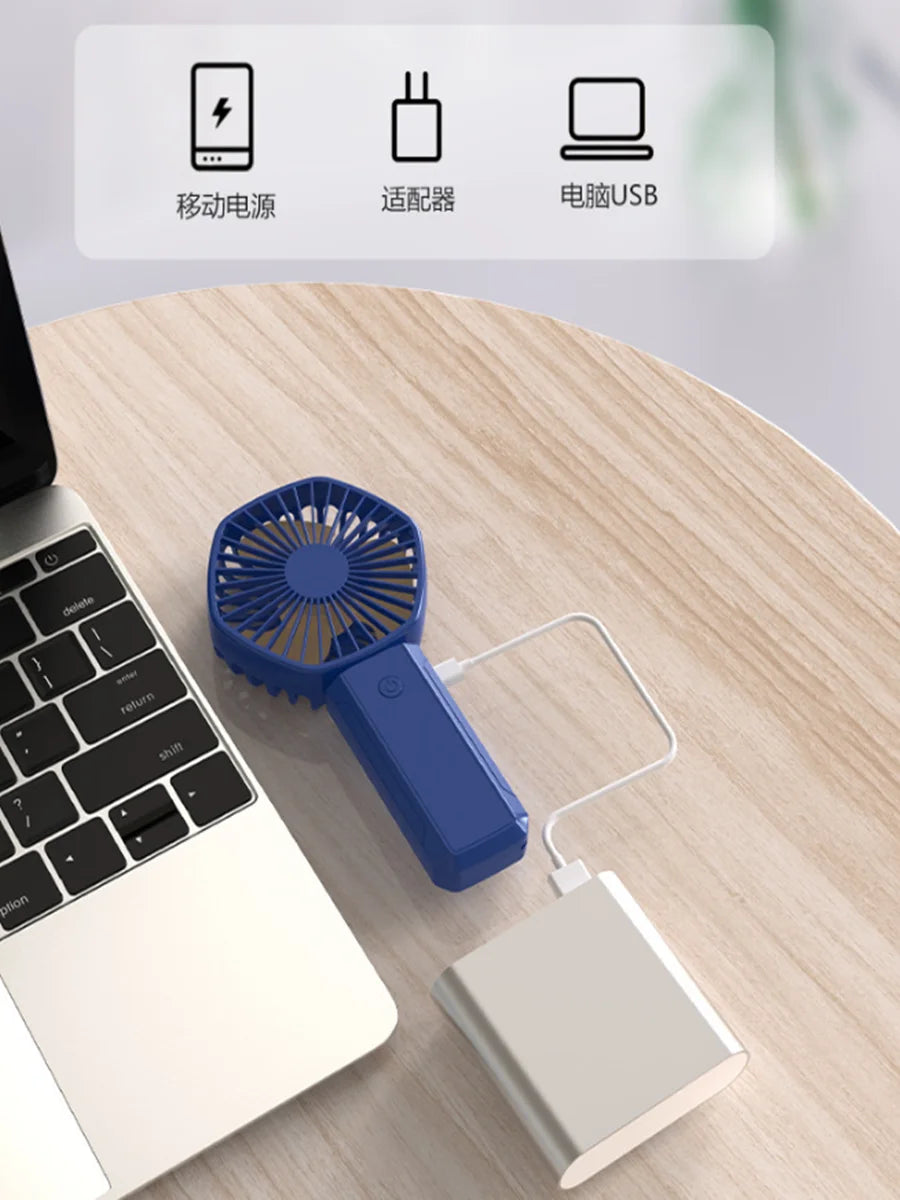 Portable Handheld Fan Small Fan With Three Speed USB Rechargeable Fan Suitable For Home Travel Uses