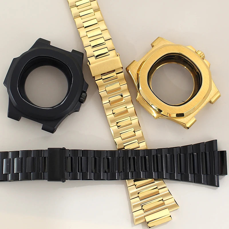 40mm NH35 Watch Cases Sapphire Crystal For Mod Nautilus Seiko NH34 NH35 NH36 NH38 4R36 Movement 29.8mm Dial Solid Steel Bracelet