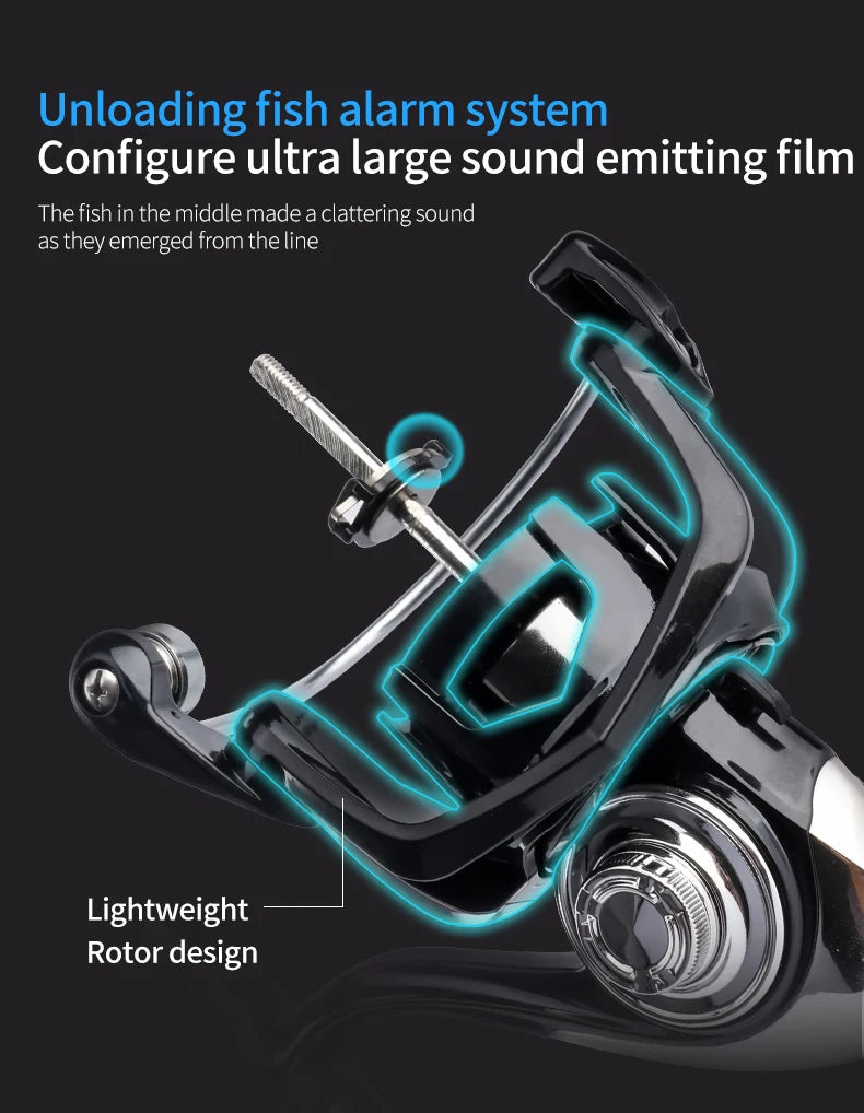 DEUKIO New arrival Saltwater Fishing Reel Metal Ball Knob Spinning Reels 2000-7000 3+1BB 5.2:1 Max Drag 15KG Water-Proof Reels