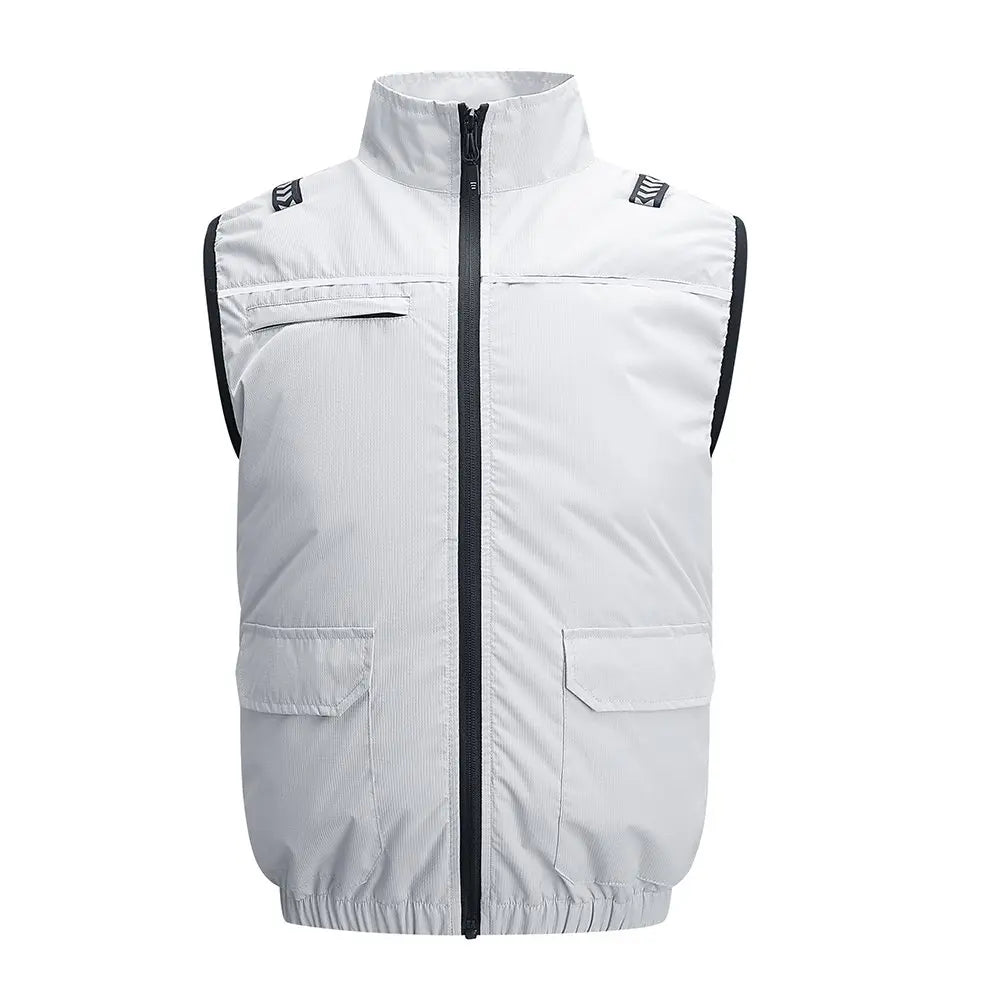 Hooded Cooling Vest Summer USB Charging 5V 12V Cooling Fan Air Conditioner Clothes Sleeveless Breathable Outdoor Sports Travel W