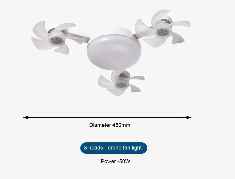 Remote Control Dimmable LED Fan Light E27 Ceiling Fan with Light 3Color Eye Protection Strobe Free Bedroom Kitchen Garage Office