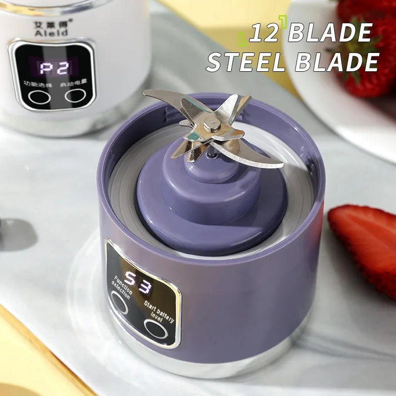 Outdoor portable juicer cup, rechargeable mini juicer, portable juicer, fruit and vegetable juicer with LED display