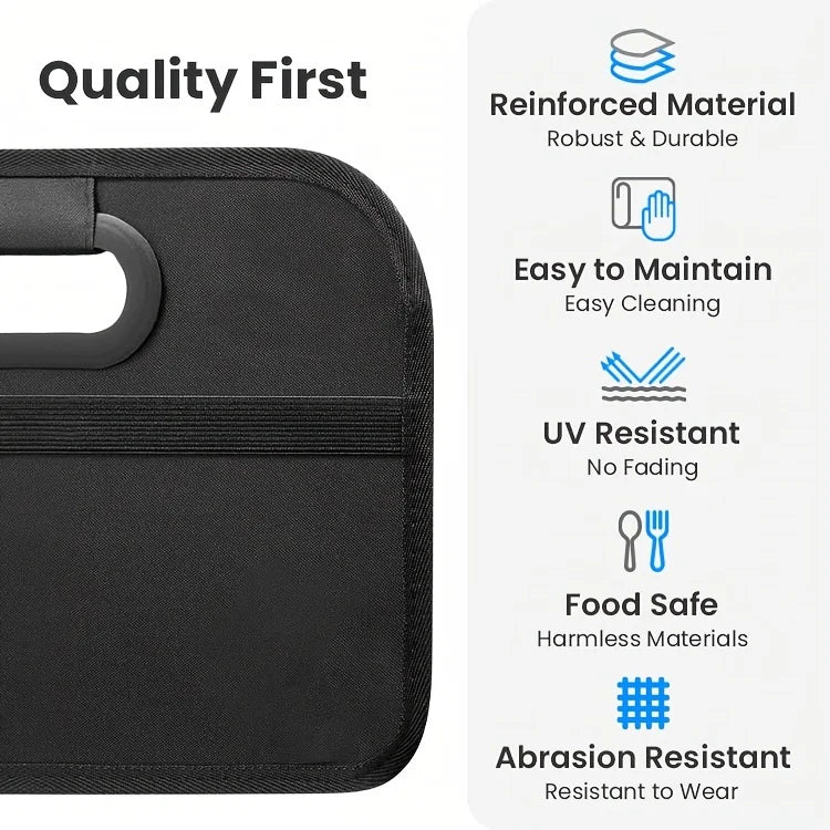 Car Trunk Organizer, Collapsible Compartment Car Organizer, Space-Saving, Foldable Waterproof for All Cars, SUVs, Mini-Vans
