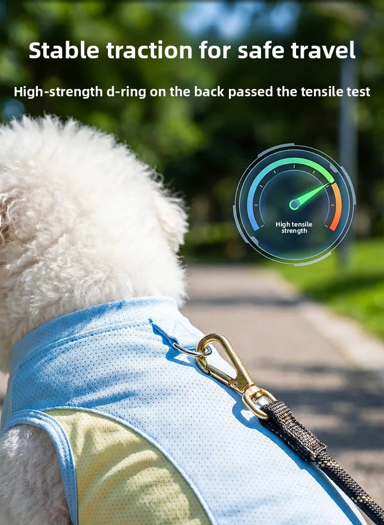 Dog cooling vest - summer sun protection, lightweight color block design, pet tank top, ice-cooling, breathable pet apparel