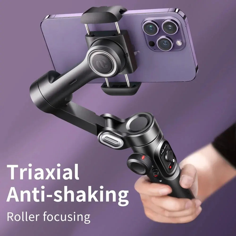 "Ultra-compact smartphone stabilizer for cinematic mobile content."