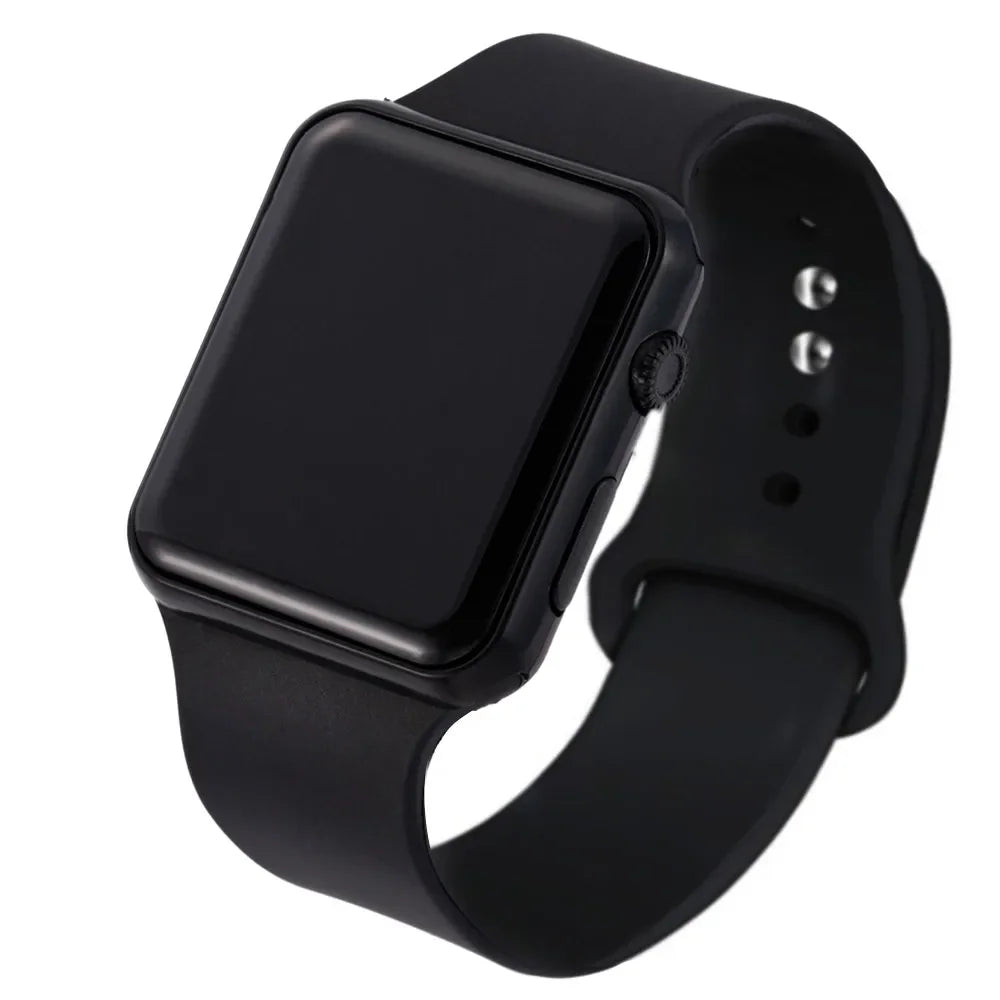 Fashion Digital Watches For Women Men Simple Square Sports LED Wristwatches Silicone Strap Casual Electronic Clock Reloj Hombre