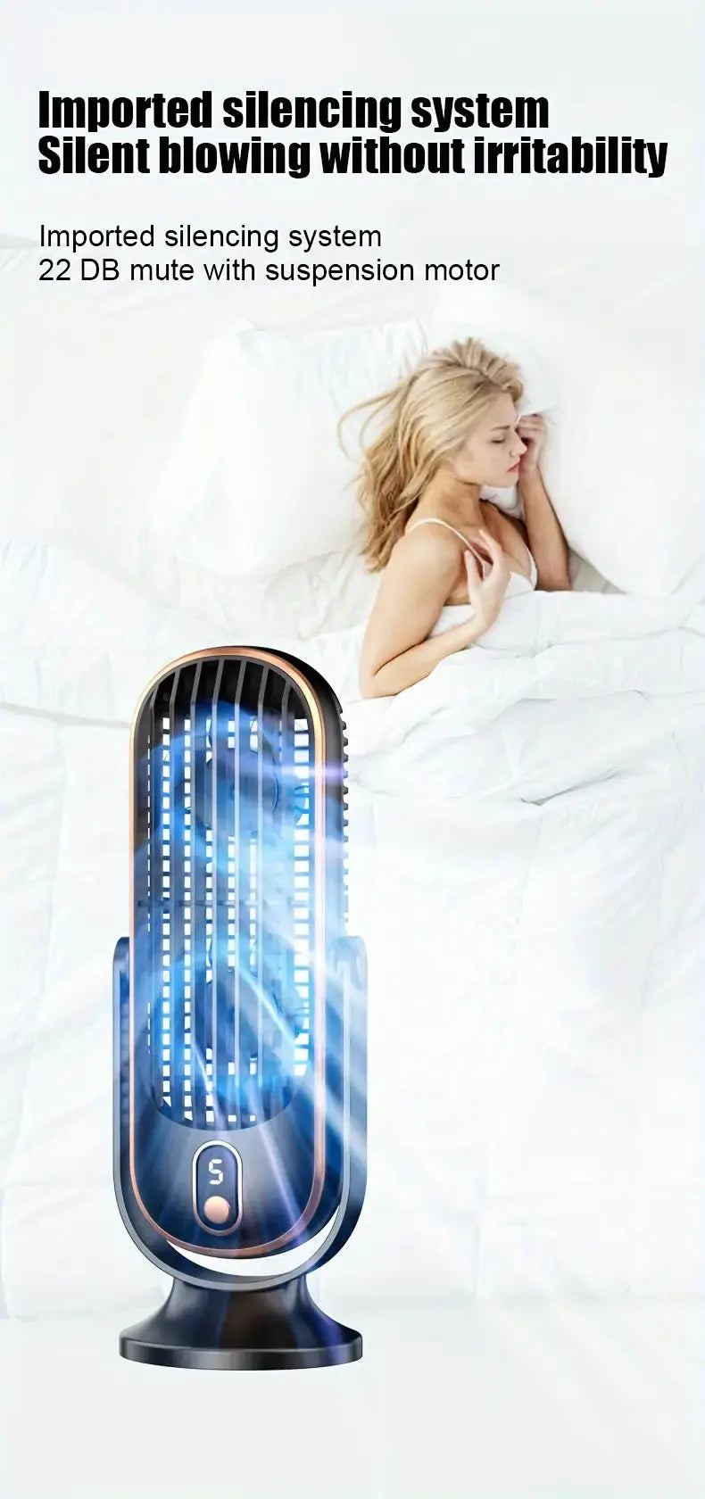 Portable USB Fan | 5 Speeds, 720° Swivel, Quiet Cool Breeze, Air Circulation, Indoor/Outdoor Use, Ideal For Home, Office, Travel