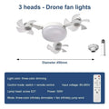 Remote Control Dimmable LED Fan Light E27 Ceiling Fan with Light 3Color Eye Protection Strobe Free Bedroom Kitchen Garage Office