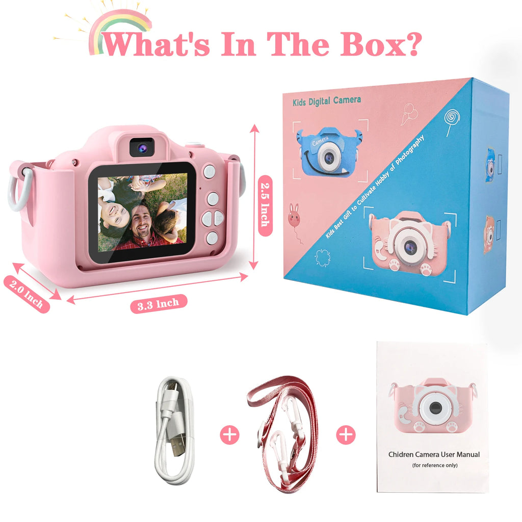 Children Camera 1080P HD Toddler Digital Video Camera 2.0-inch Kids Camera with Silicone Cases Toys for Christmas Birthday Gifts