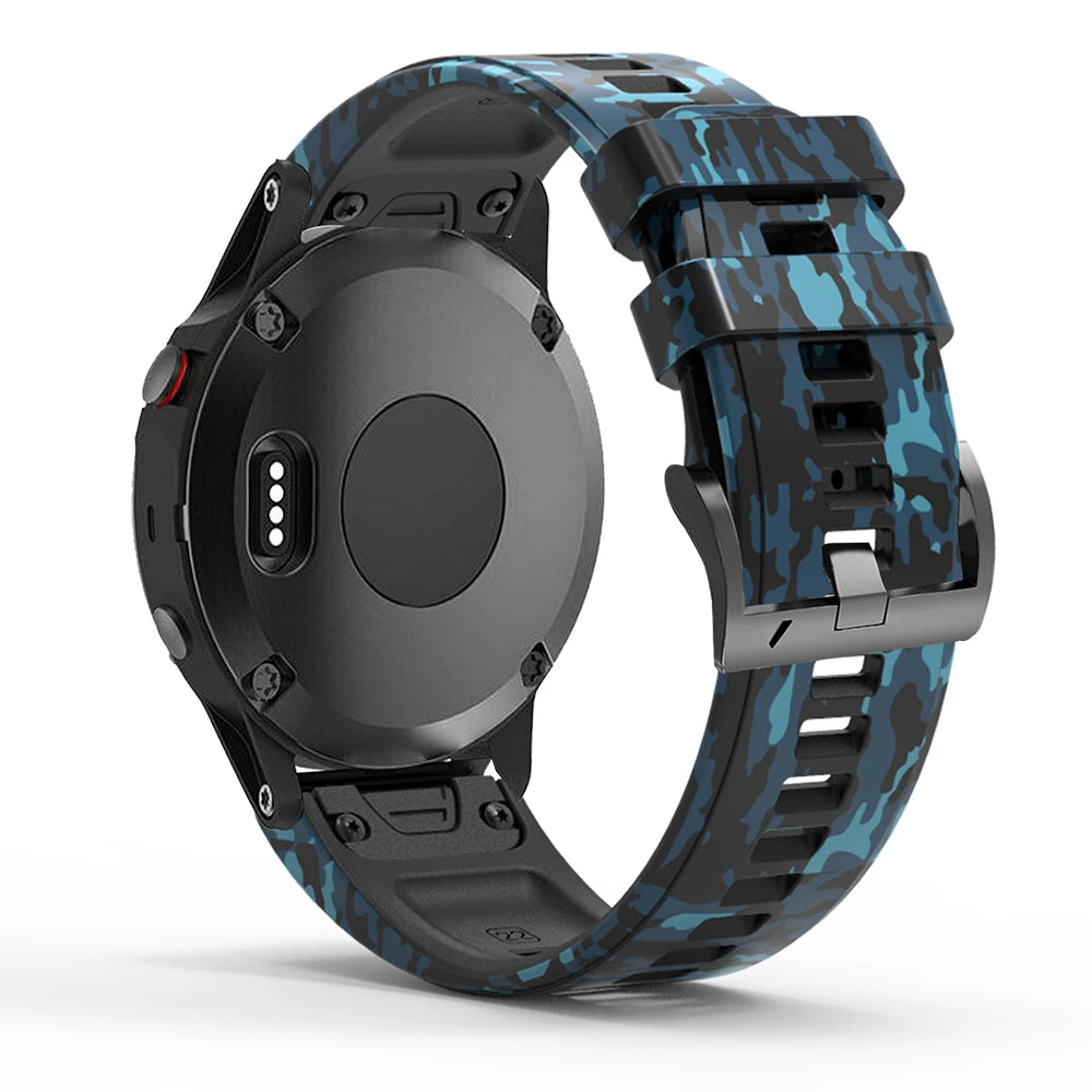 22mm 26mm Wrist Band Strap for Garmin Fenix 8 7X 7 6X 6XPro 6 5X 5 3HR SmartWatch Printed Sport Quick Release Silicone Watchband