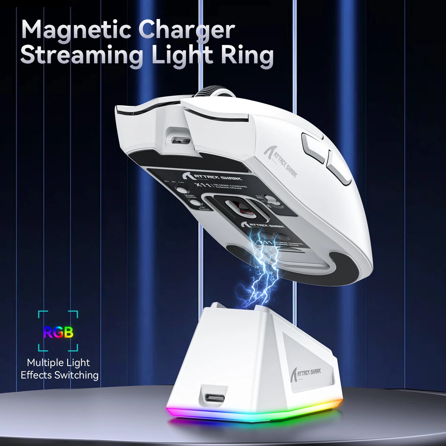 ATTACK SHARK X11 Wireless Gaming Mouse PAW3311 Sensor 22000DPI 3 Modes Wired 2.4G BT 280mAh Rechargeable Mouse