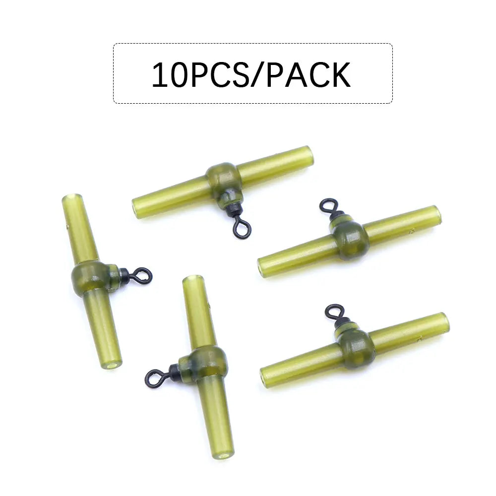 10pcs Helicopter Carp Fishing Rig Accessories Side Bend With Rolling Swivels  Anti Tangle Sleeve For Fishing Carp Tackle
