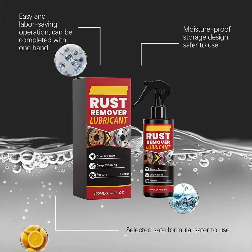 100ml Heavy-Duty Rust Remover Spray Deep Cleaning Rust Remover Lubricant For Metal Surfaces Restoration Multi-purpos Car Gadgets
