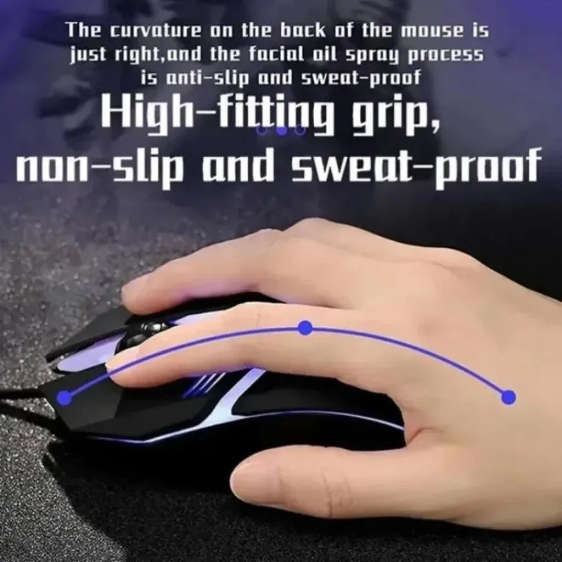 USB LED Colorful Luminous Button Gaming Mouse Wired Mouse For PC Gamer Computer Desktop Laptop Mice DPI1200 RGB Ergonomic Mouse