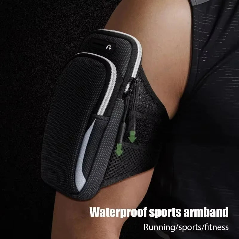 Universal Smart Phone Armband Outdoor Waterproof Fitness Running Sport Arm Cellphone Holder With Headphone Jack Mobile Phone Bag