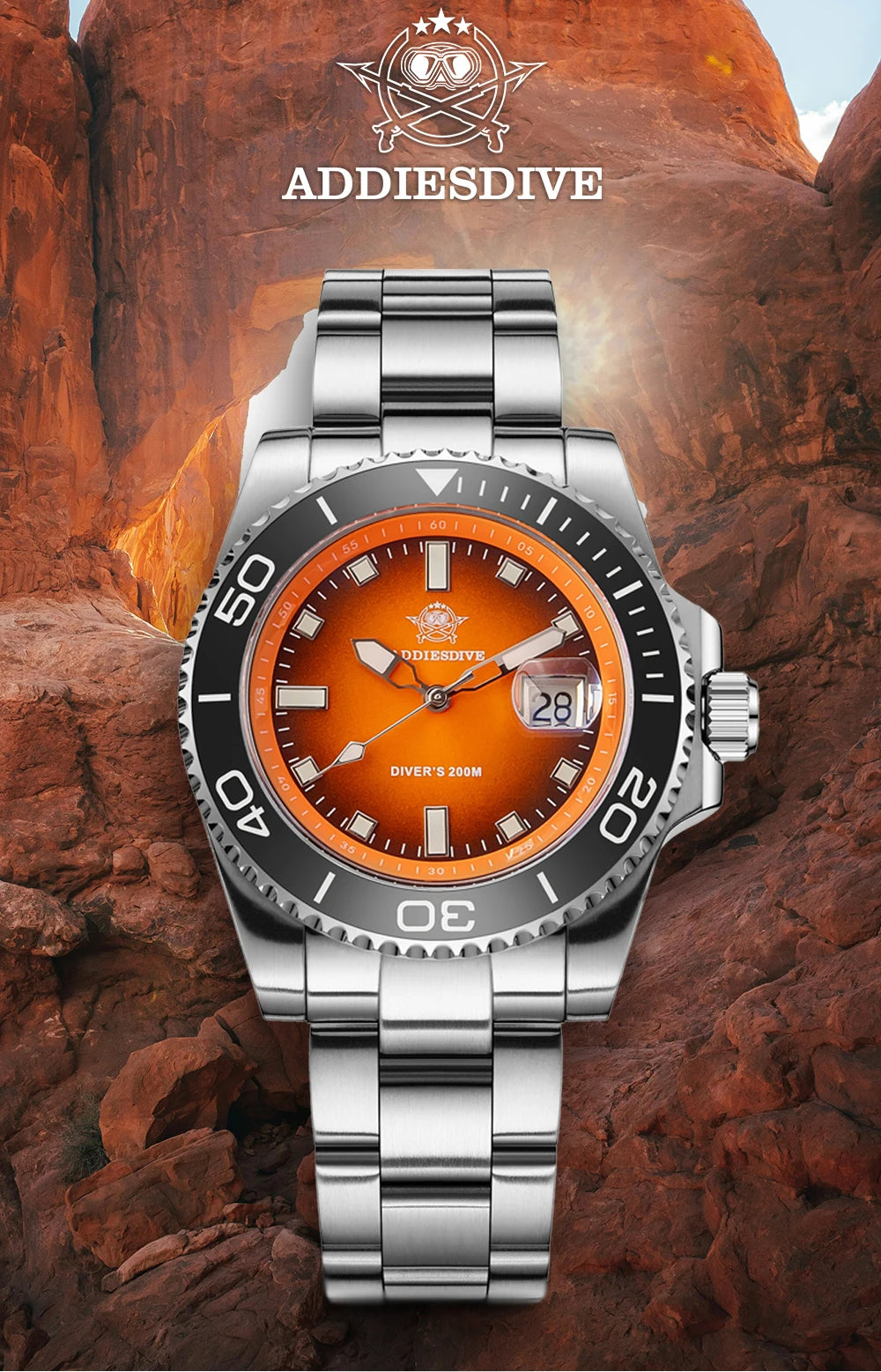 ADDIESDIVE 41mm Man Luxury Watch Japan 2115 Quartz Movement Watch Luminous 200m Waterproof 316L Stainless Steel Dive Watches