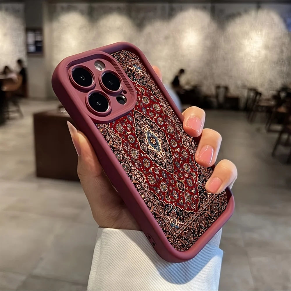 Persian patterned mobile phone case suitable for iPhone 17 16 15 14 13 12 11 Pro/ Max /Plus anti-fall and shock