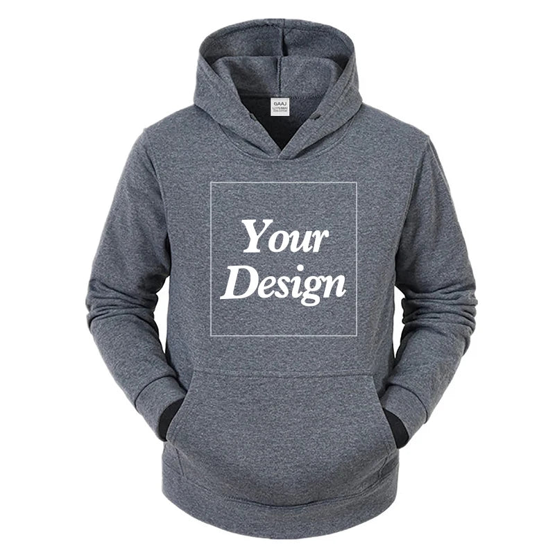 Custom Hoodie Print Embroidery Photo Text Brand Logo Autumn Winter Warm Thick Fleece Hoody Sweatshirt Men Women Customized Coat