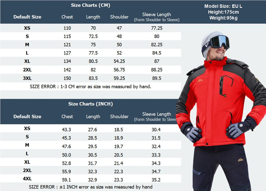 TACVASEN Men's Winter Ski Jackets Waterproof Fleece Coats Insulated Thermal Snowboard Jacket Parka Raincoat with Hood Man Parka