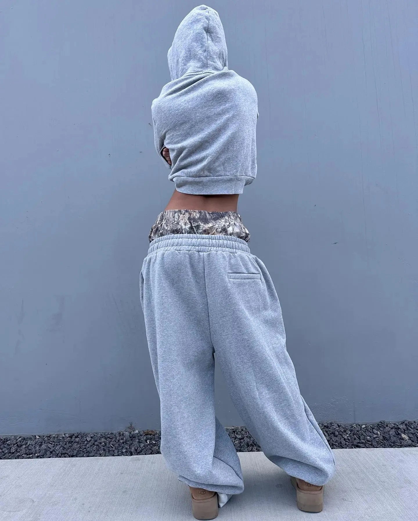 Y2K Retro Sweatpants Double Waisted Embroidered Camouflage Pattern Wide Leg Pants Men Clothes Goth Streetwear Unisex Baggy Pants