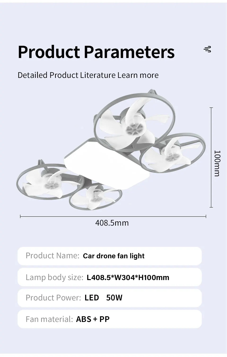 2 in 1 LED E27 Ceiling Fan Light AC 110-220V with Remote 3 Color Temp 3 Speeds Dimmable Adjustable for Bedroom Home Restaurant