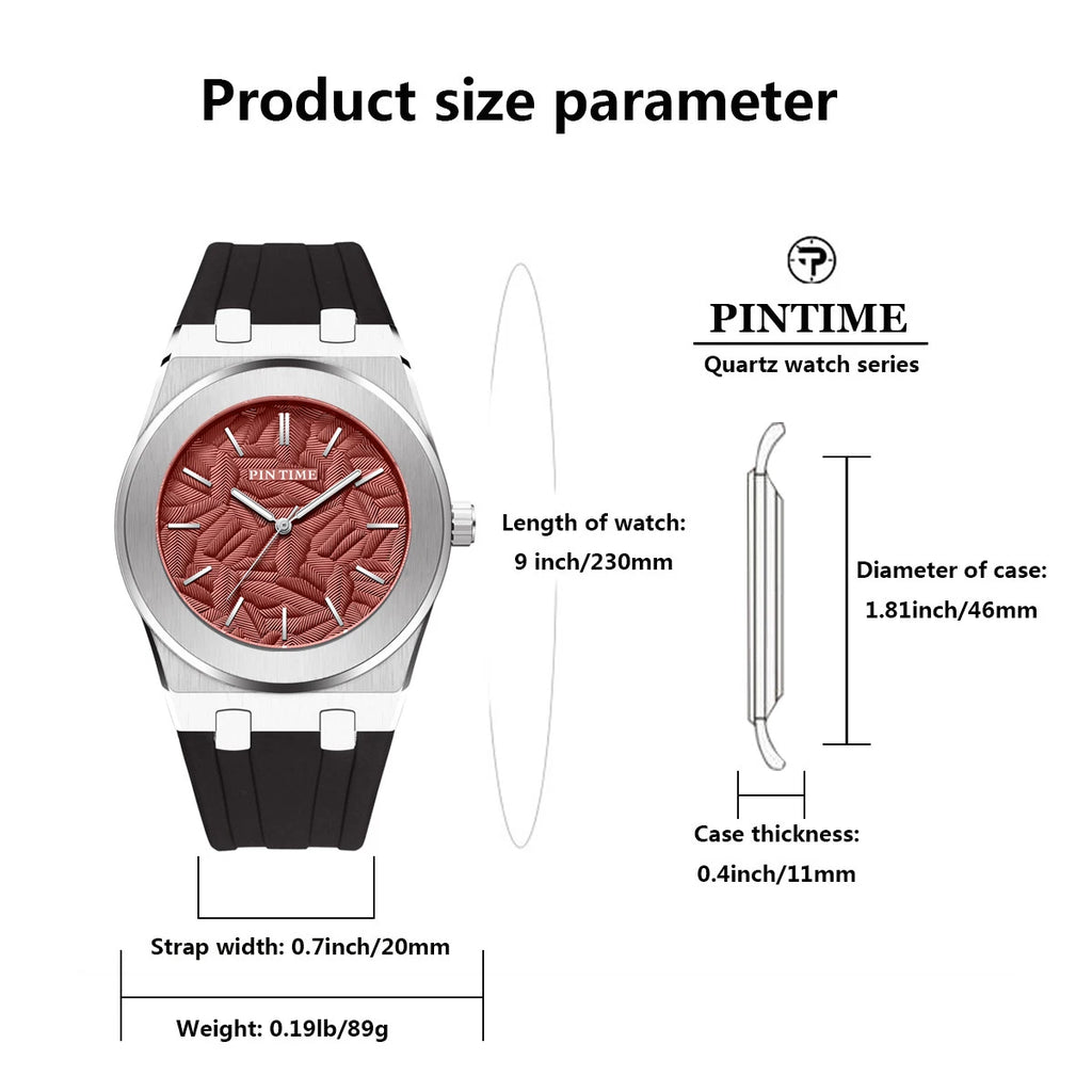 Classic versatile casual waterproof quartz men's silicone tape watch