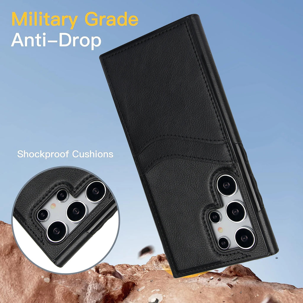 Wallet with Card Holder Phone Case for Samsung Galaxy S23 FE S24 S25 Ultra Plus A56 A54 A15 A55 A26 A36 Leather Protective Cover