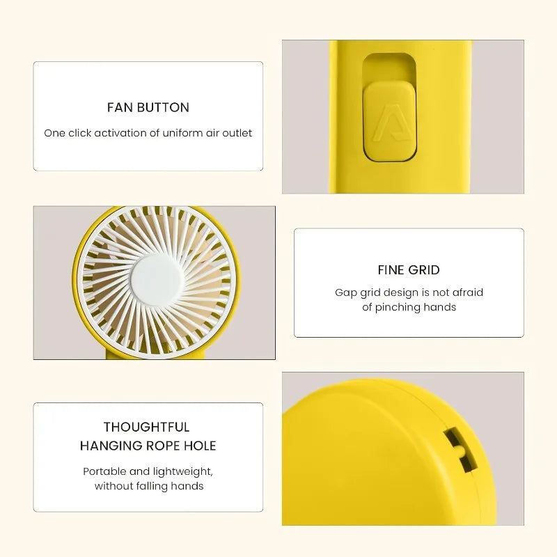 Portable Handheld Mini Fan,Powered by AA Batteries,Adjustable Single Speed, Ideal for Outdoor Use,Lightweight and Compact Design