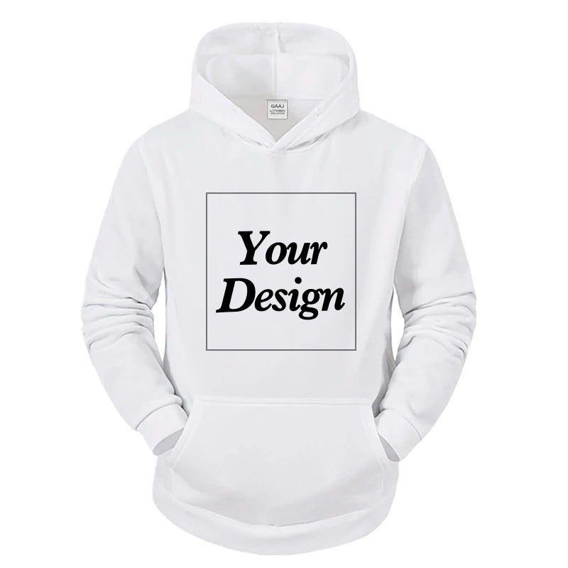 Custom Hoodie Print Embroidery Photo Text Brand Logo Autumn Winter Warm Thick Fleece Hoody Sweatshirt Men Women Customized Coat