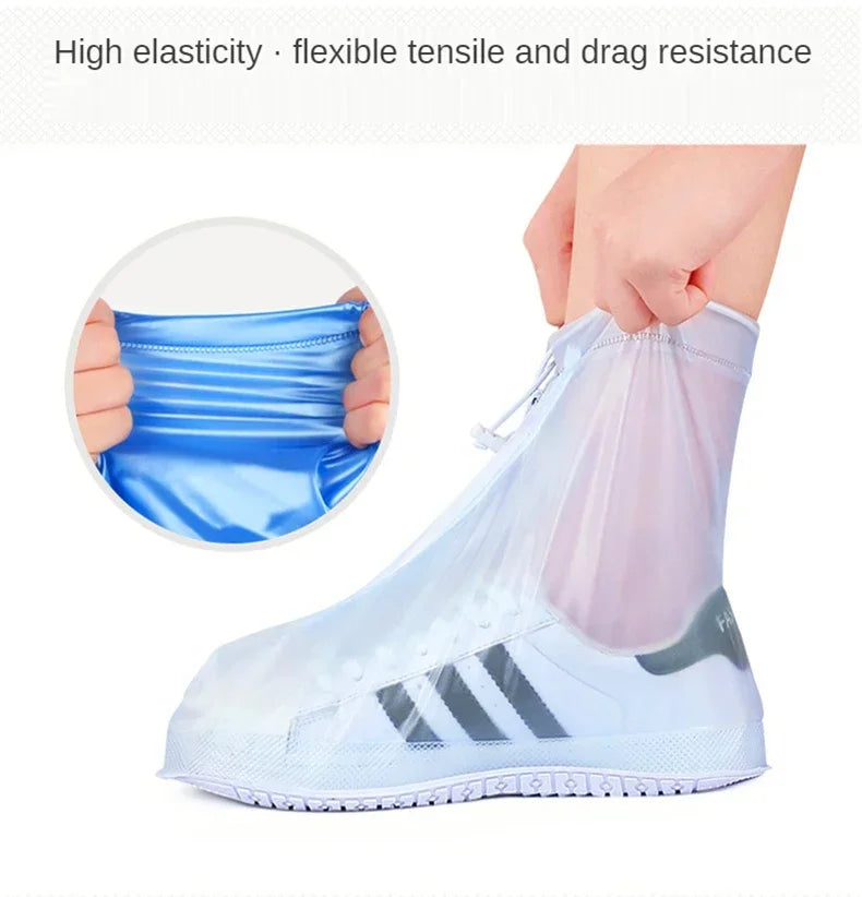 1 Pair Waterproof Shoe Cover Silicone Sport Rain Boot Cover with Layer Non-slip Material Wear-resistant Thick Shoes Cover Unisex