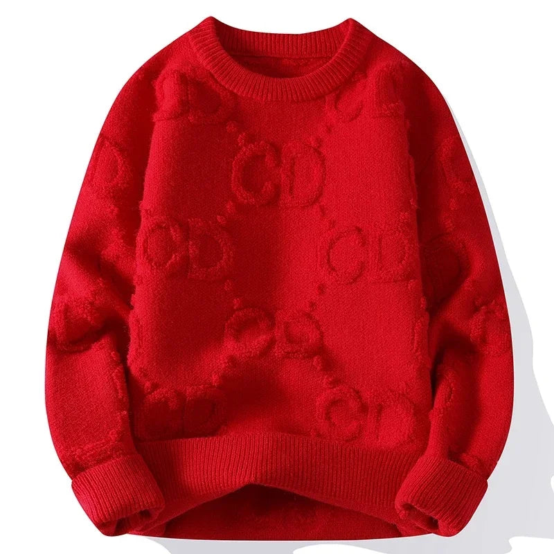 New Fall Winter Men Knitwear Top Quality Men's Soft Warm Wool Sweater Classic Fashion Handsome Sweaters Male