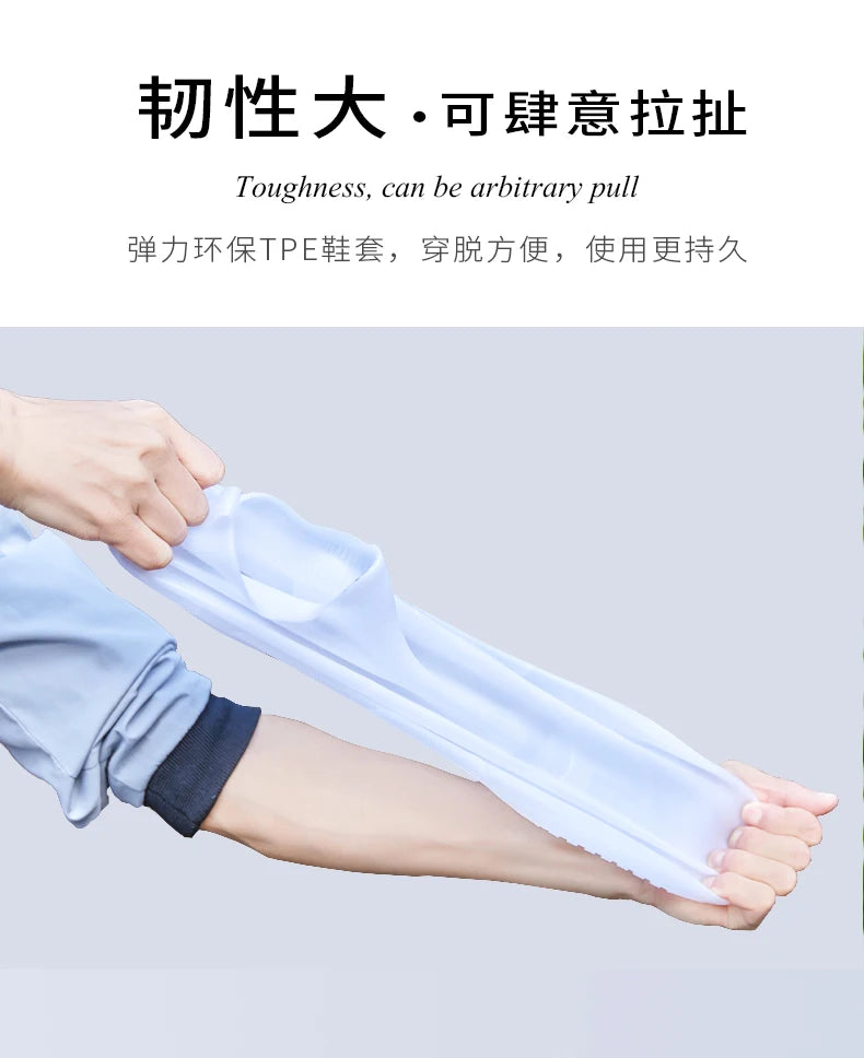 Waterproof Silicone Shoe Cover High Top Rain Boots Cover Non Slip Overshoes Unisex Rubber Water Resistant Footwear Rainy Day