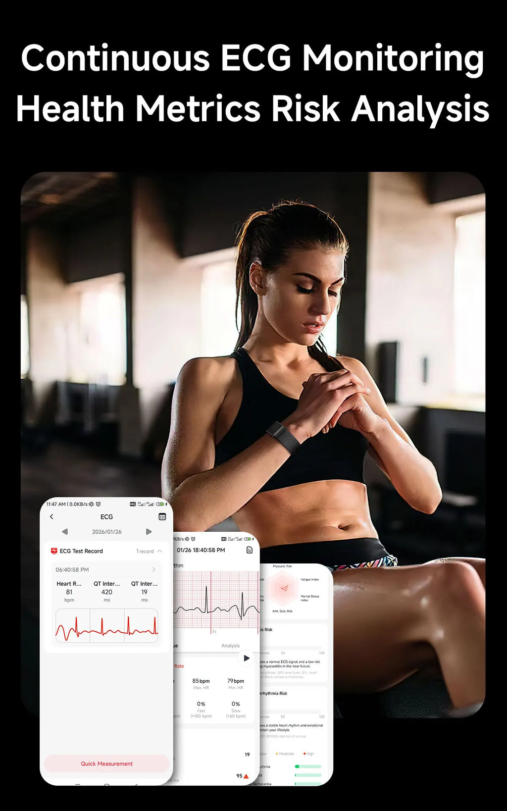 2026 New Nursing Grade Smart Bracelet SpO2 Blood Lipid Uric Acid ECG+PPG Waterproof Band Body Temperature Sport Fitness Tracker