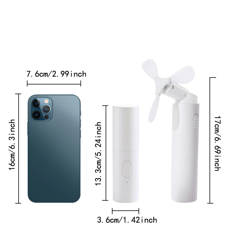 Portable mini fan, USB charging small fan, foldable outdoor portable fan, suitable for office, travel, camping, and outdoor use