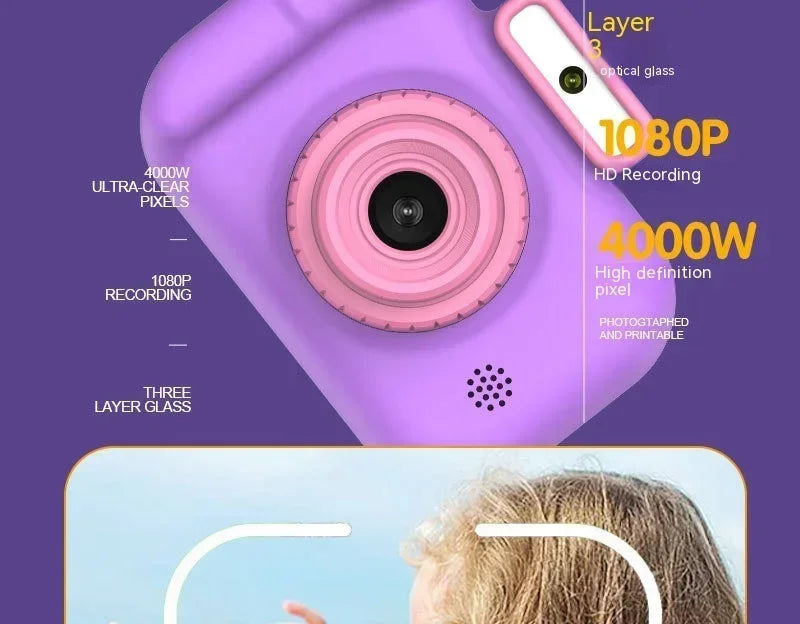 Children Camera 4000W Pixels 1080P HD Screen Dual Cameras Kids Electric Toys For Baby Camara Foto Infantil Children's Gifts