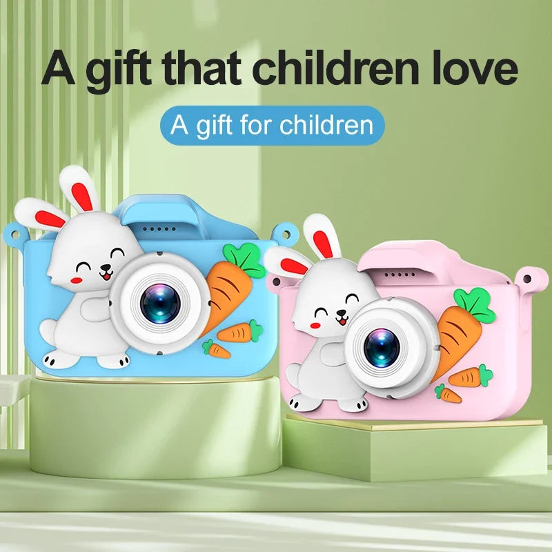 Kids Camera Digital Dual Camera HD 1080P Video Camera Toys Mini Cam Color Display Children Birthday Gift Kids Toys Rabbit Kids