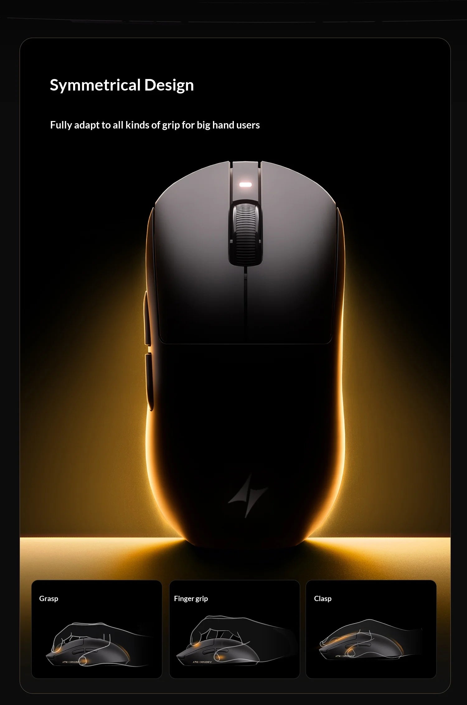 ATK DragonFly A9 Air Ultimate Wireless Gaming Mouse PAW3950 Ultra 42000DPI 750IPS 8KHz RGB Ergonomic For Windows MacOs PC Gifts