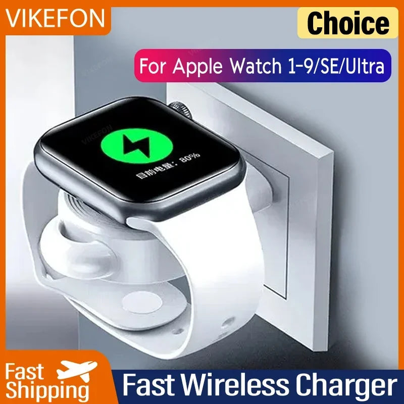 Fast Magnetic Watch Wireless Charger For Apple Watch 9 8 7 6 5 4 3 SE Ultra 2 IWatch Dock Adapter Portable USB Charging Station