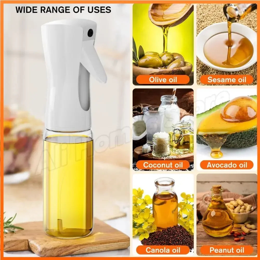 200/300/500ML Oil Air Pressure Double Nozzle Oil Spray Bottle Sprayer Kitchenware Oil Bottle Roasting Bottle Fitness Barbecue