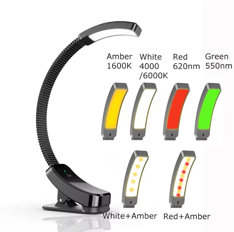 Blue light Blocking Book Light Rechargeable USB Clip On No blue Amber LED Light for Reading Eye Healthy Stepless Dimming Lamps