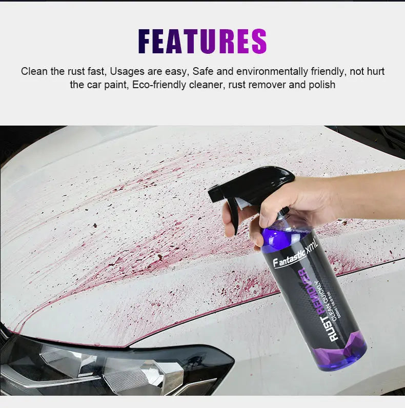 Multi Purpose Rust Remover Spray Metal Surface Car Maintenance for Wheel Cleaning Iron Powder Removal Large Capacity