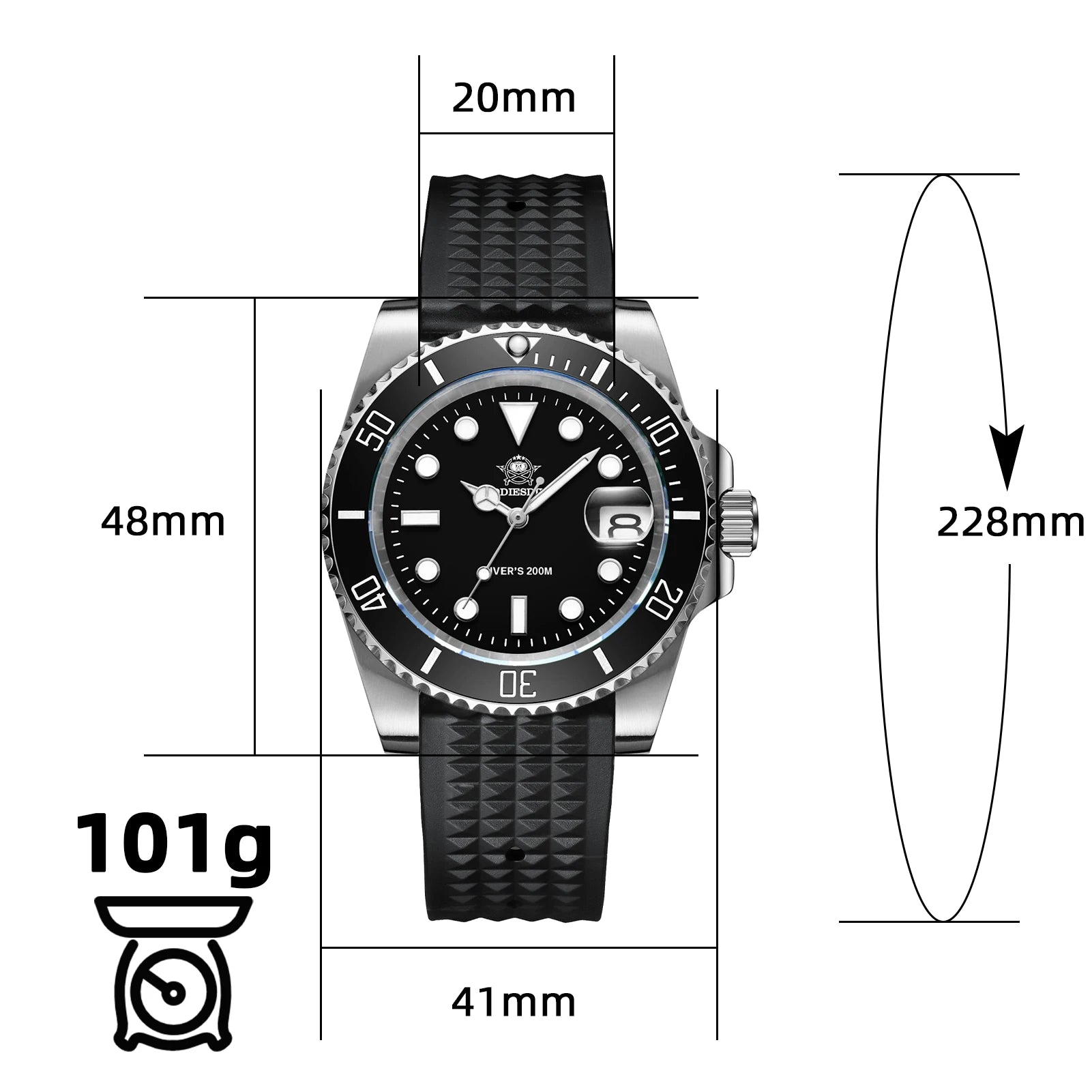 ADDIESDIVE Diver Watch European and American Business Leisure 200M C3 Super Luminous Sport Luxury Reloj Hombre Men Quartz Watch