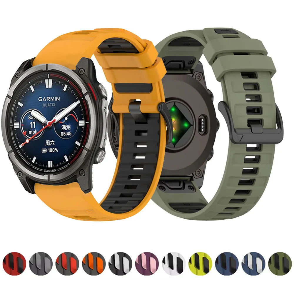 Quick Fit 26mm 22mm 20mm Silicone Strap for Garmin Quatix 8 Fenix 8/7x/Tactix8 Sport Bracelet Correa Band for Garmin 970 965 955