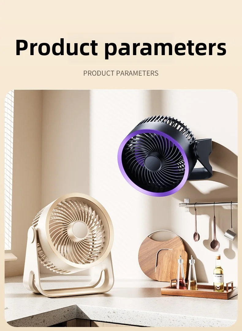 Cordless Electric Fan 3600mah Wireless Portable Air Circulator Fan Desktop Wall Ceiling Air Cooling Cooler Quiet Ventilator